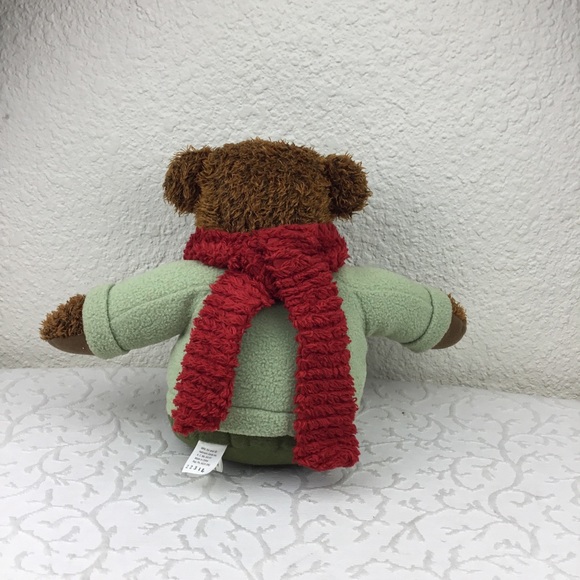 Vintage Hallmark Card Plush Brown Teddy Bear Cristmas Mery Red Scarf 13”… - Picture 4 of 9